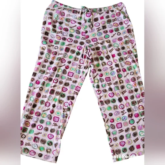 Rare Nick & Nora Valentines Day Chocolate Sweet Treats Pajama Pants Sz XL - Picture 2 of 7